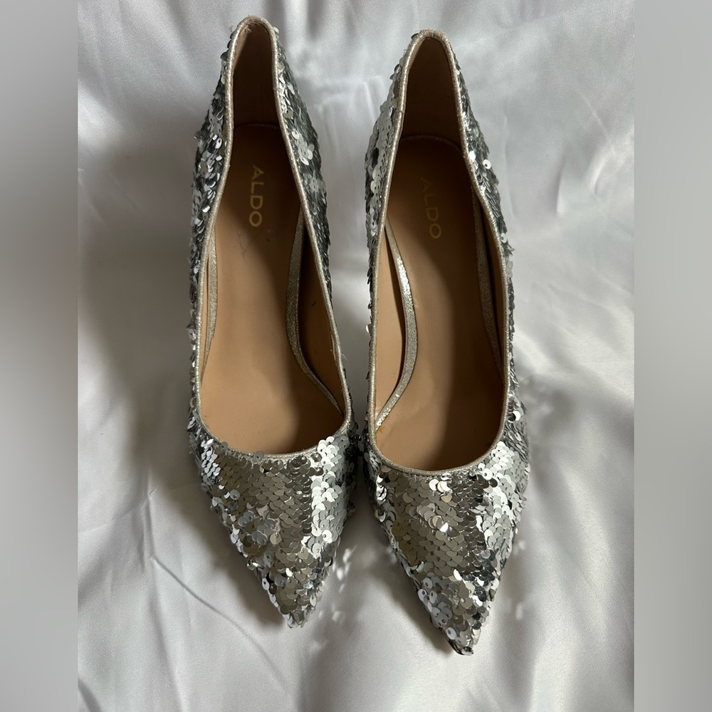 Aldo Silver Sequin Women's Shoes